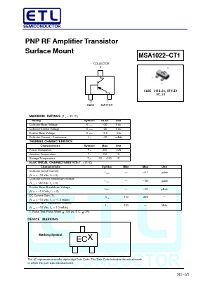 MSA1022 Datasheet PDF E-Tech Electronics LTD