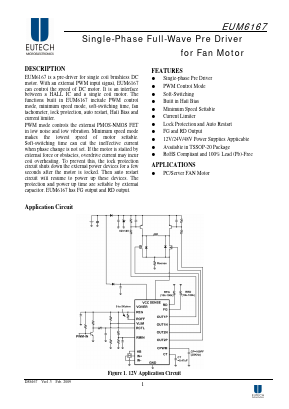 EUM6167 Datasheet PDF Eutech Microelectronics Inc