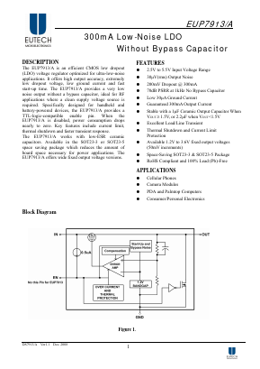 EUP7913-18VIR1 Datasheet PDF Eutech Microelectronics Inc