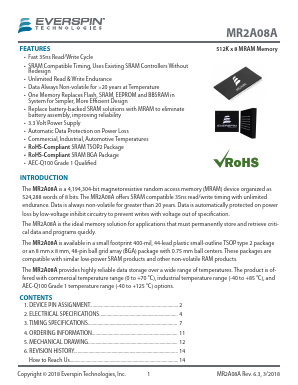 MR2A08A Datasheet PDF Everspin Technologies Inc.