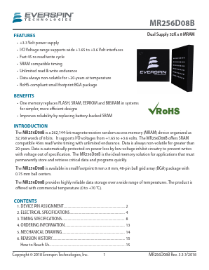 MR256D08BMA45R Datasheet PDF Everspin Technologies Inc.