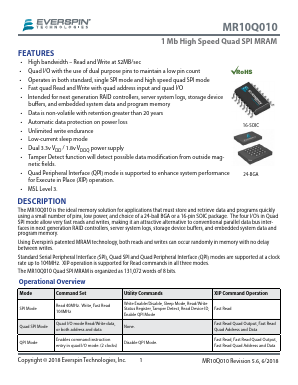 MR10Q010CMB Datasheet PDF Everspin Technologies Inc.