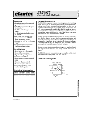 EL2082 Datasheet PDF Elantec -> Intersil