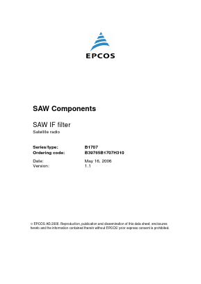 B39765B1707H310 Datasheet PDF EPCOS AG