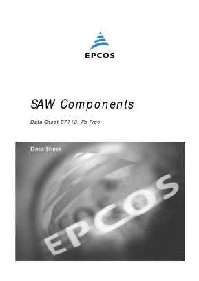 B7713 Datasheet PDF EPCOS AG
