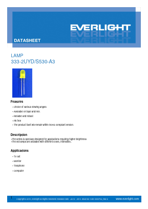 333-2UYD/S530-A3 Datasheet PDF EVERLIGHT