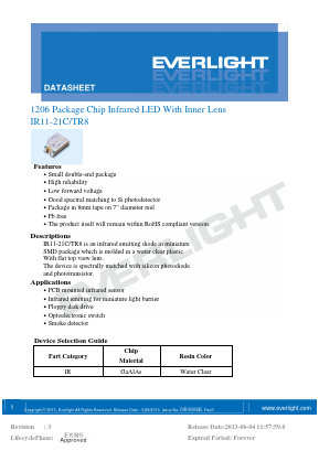 IR11-21C-TR8 Datasheet PDF EVERLIGHT