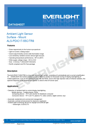 ALS-PDIC17-55C-TR8 Datasheet PDF EVERLIGHT