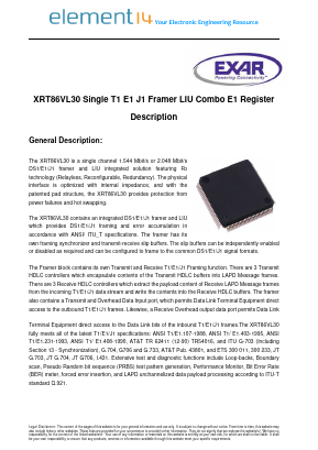 XRT86VL30IV-F Datasheet PDF Exar Corporation