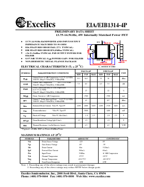 EIA1314-4P Datasheet PDF Excelics Semiconductor, Inc.