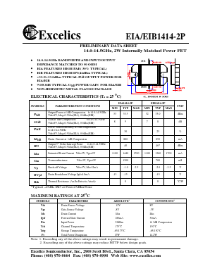 EIA1414-2P Datasheet PDF Excelics Semiconductor, Inc.