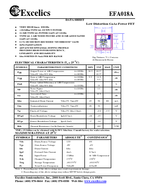 EF018A Datasheet PDF Excelics Semiconductor, Inc.