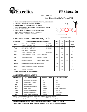 EFA040A-70 Datasheet PDF Excelics Semiconductor, Inc.