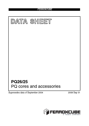 PQ26/25 Datasheet PDF Ferroxcube International Holding B.V.