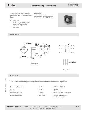TPF0712 Datasheet PDF Filtran LTD