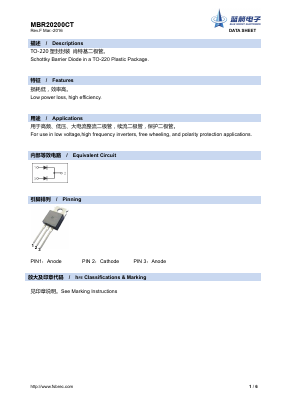MBR20200CT Datasheet PDF Foshan Blue Rocket Electronics Co.,Ltd.