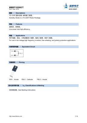 MBRF10200CT Datasheet PDF Foshan Blue Rocket Electronics Co.,Ltd.