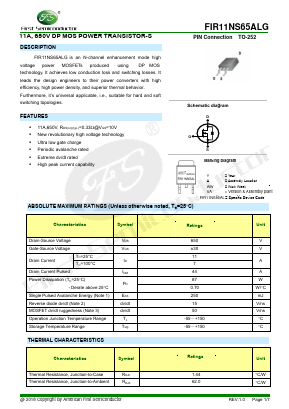 FIR11NS65ALG Datasheet PDF Shenzhen Foster Semiconductor Co., Ltd.