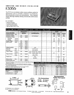 F3355R Datasheet PDF Fox Electronics