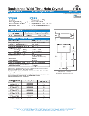 FOXSLF/036S Datasheet PDF Fox Electronics