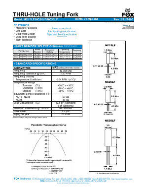 298LF-FREQUENCY-XXXXX Datasheet PDF Fox Electronics