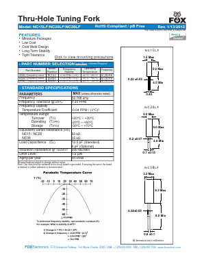 NC38LF-32.768KHZ Datasheet PDF Fox Electronics