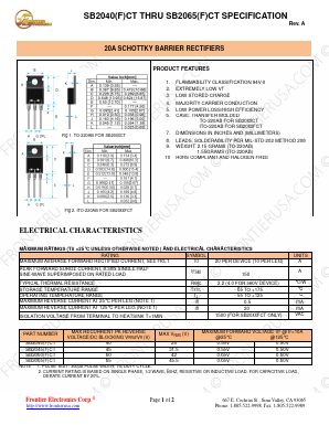 SB2045FCT Datasheet PDF Frontier Electronics.