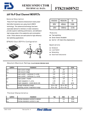 FTK2116DFN22 Datasheet PDF First Silicon Co., Ltd