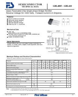 GBL401 Datasheet PDF First Silicon Co., Ltd