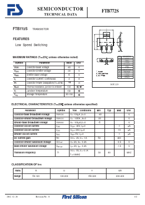 FTB772S Datasheet PDF First Silicon Co., Ltd