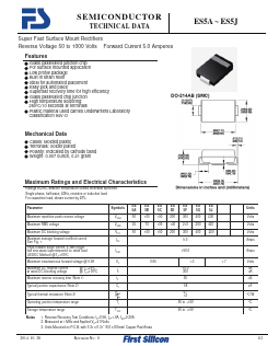 ES5J Datasheet PDF First Silicon Co., Ltd