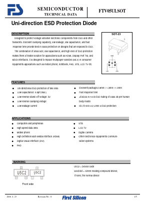 FTV05ULSOT Datasheet PDF First Silicon Co., Ltd