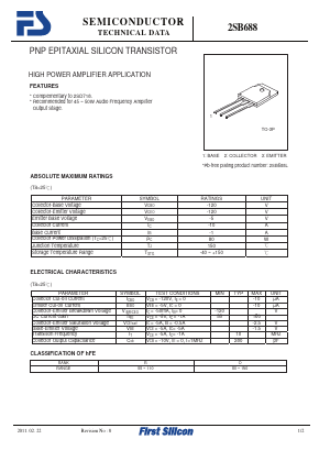 2SB688 Datasheet PDF First Silicon Co., Ltd