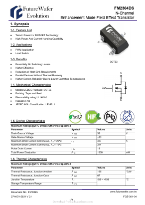 FM2304DS Datasheet PDF FutureWafer Tech Co.,Ltd