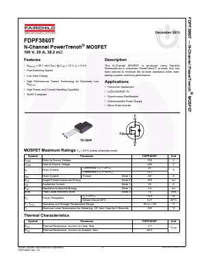 FDPF3860T Datasheet PDF Fairchild Semiconductor