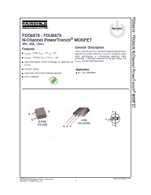FDD8878 Datasheet PDF Fairchild Semiconductor