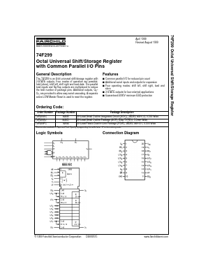 74F299 Datasheet PDF Fairchild Semiconductor