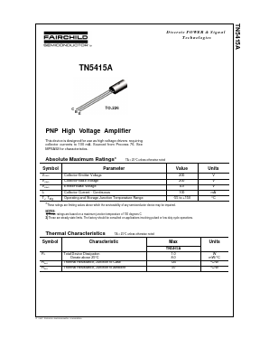 TN5415A Datasheet PDF Fairchild Semiconductor