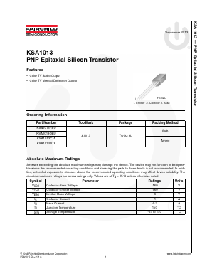 KSA1013 Datasheet PDF Fairchild Semiconductor