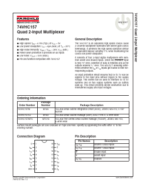 74VHC157 Datasheet PDF Fairchild Semiconductor