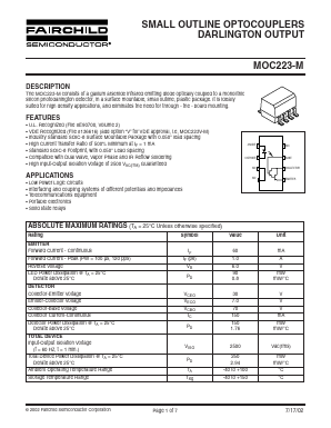 MOC223V-M Datasheet PDF Fairchild Semiconductor