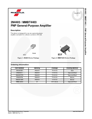 2N4403TFR Datasheet PDF Fairchild Semiconductor