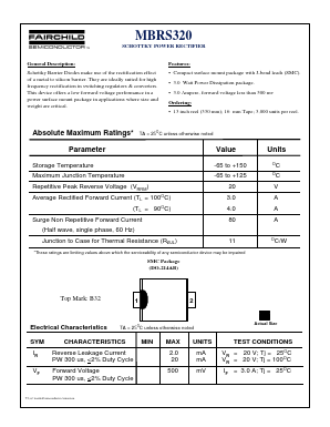 MBRS320 Datasheet PDF Fairchild Semiconductor