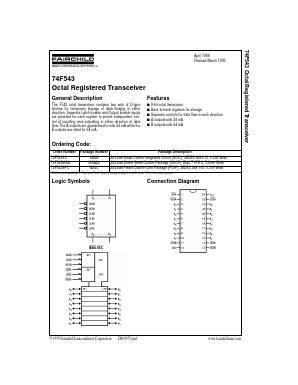 74F543MSA Datasheet PDF Fairchild Semiconductor