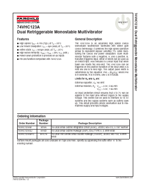 74VHC123AM Datasheet PDF Fairchild Semiconductor