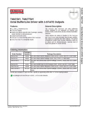74AC541MTC Datasheet PDF Fairchild Semiconductor