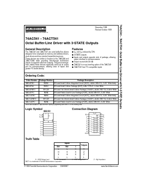 74AC541 Datasheet PDF Fairchild Semiconductor
