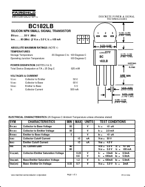 BC182LB Datasheet PDF Fairchild Semiconductor