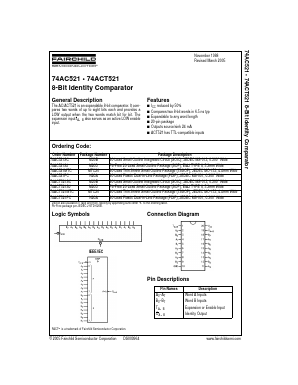 74AC521SC Datasheet PDF Fairchild Semiconductor