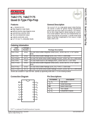 74AC175SJX Datasheet PDF Fairchild Semiconductor